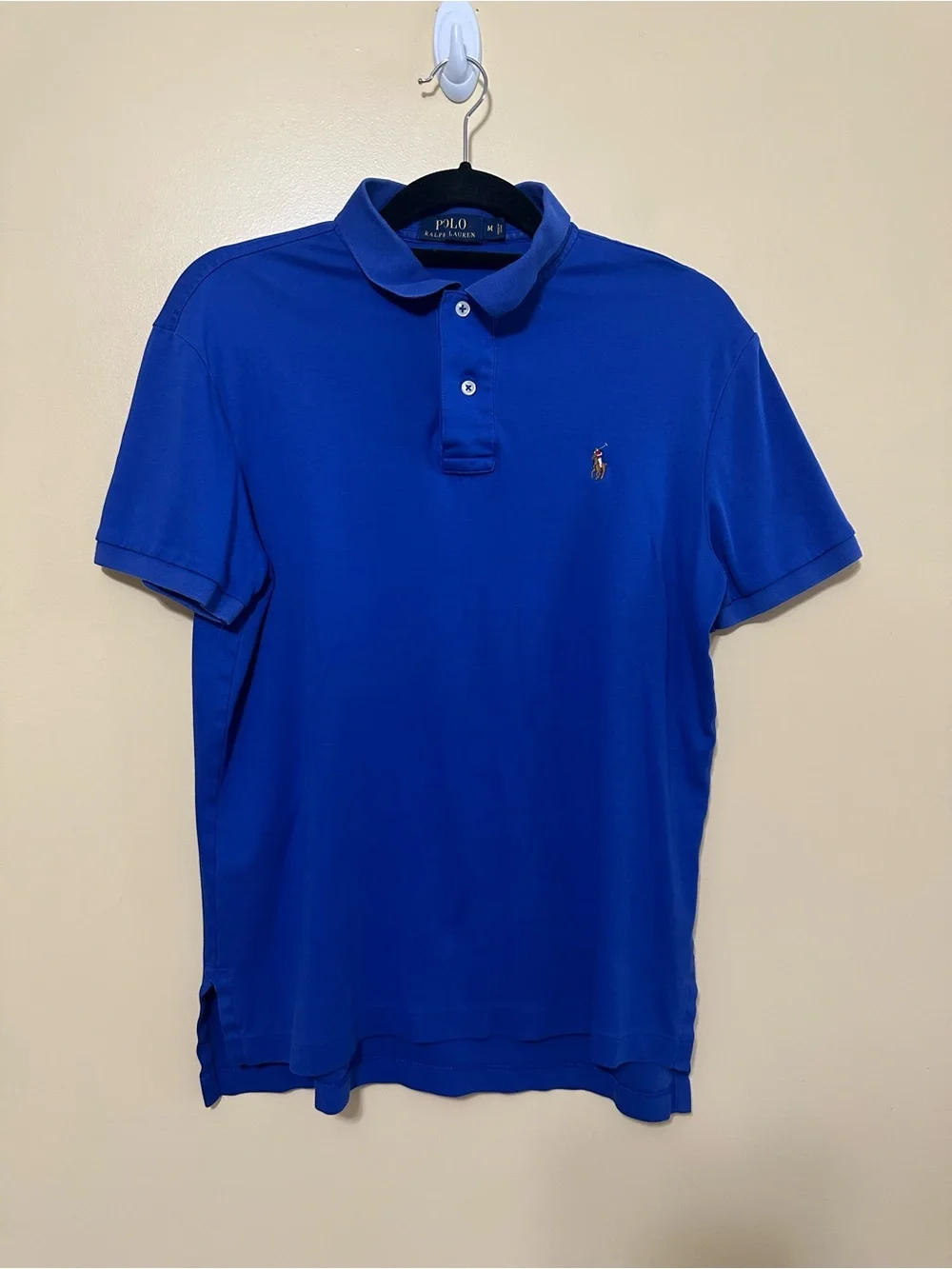 Polo Ralph Lauren Pima Soft Touch Embroidered Pony Logo Shirt Men M Blue